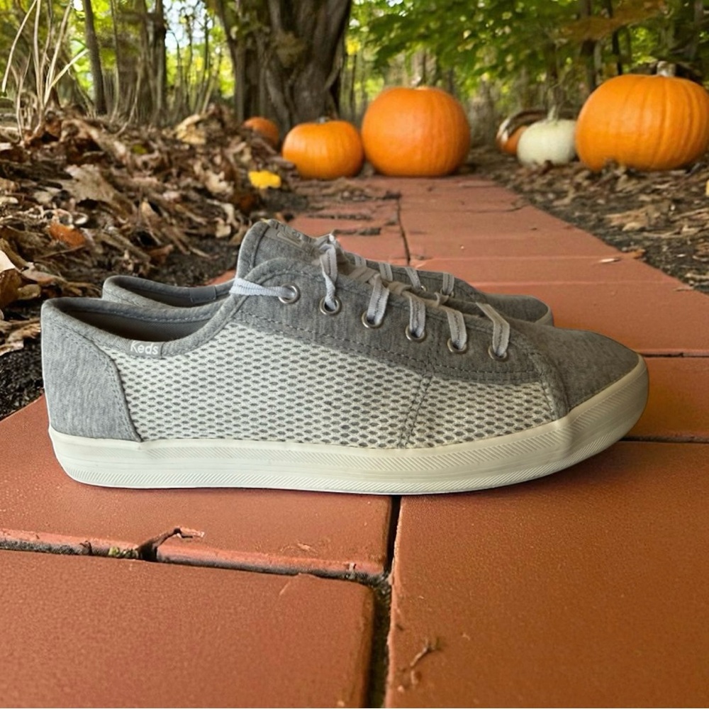 Keds Kickstart Mesh & Jersey Sneaker Gray and White, women’s size 10